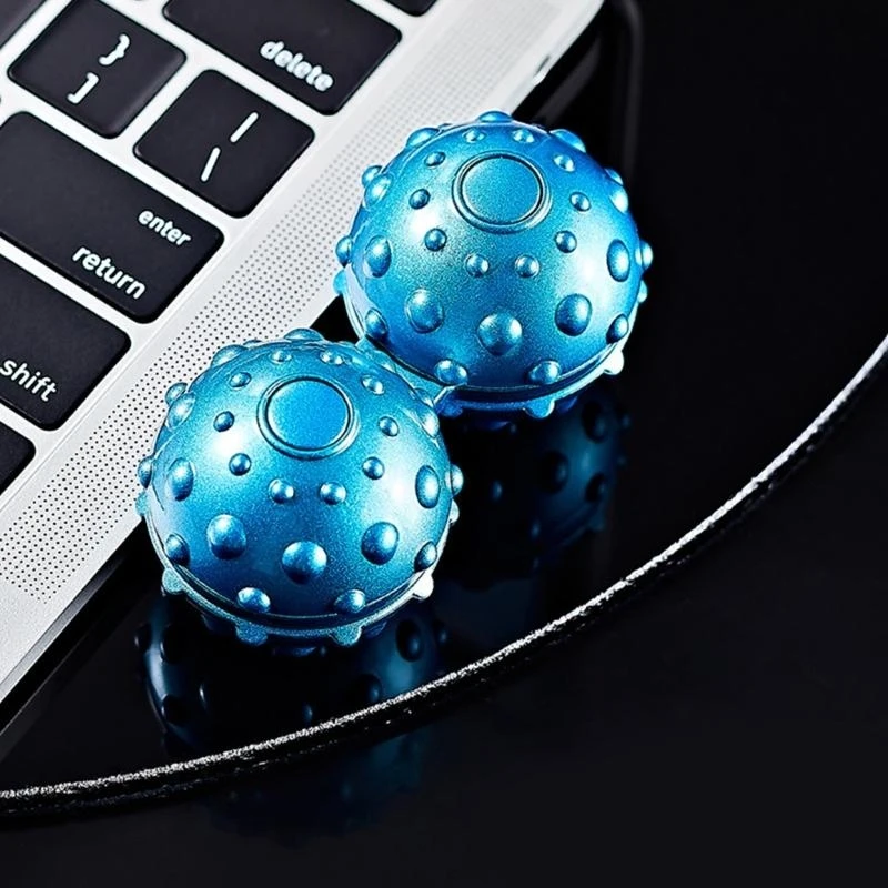 Y4QA Spinner Gyro Rotating Fidgets Massage Balls Toy Adult AnxietyReliefTherapy Toy
