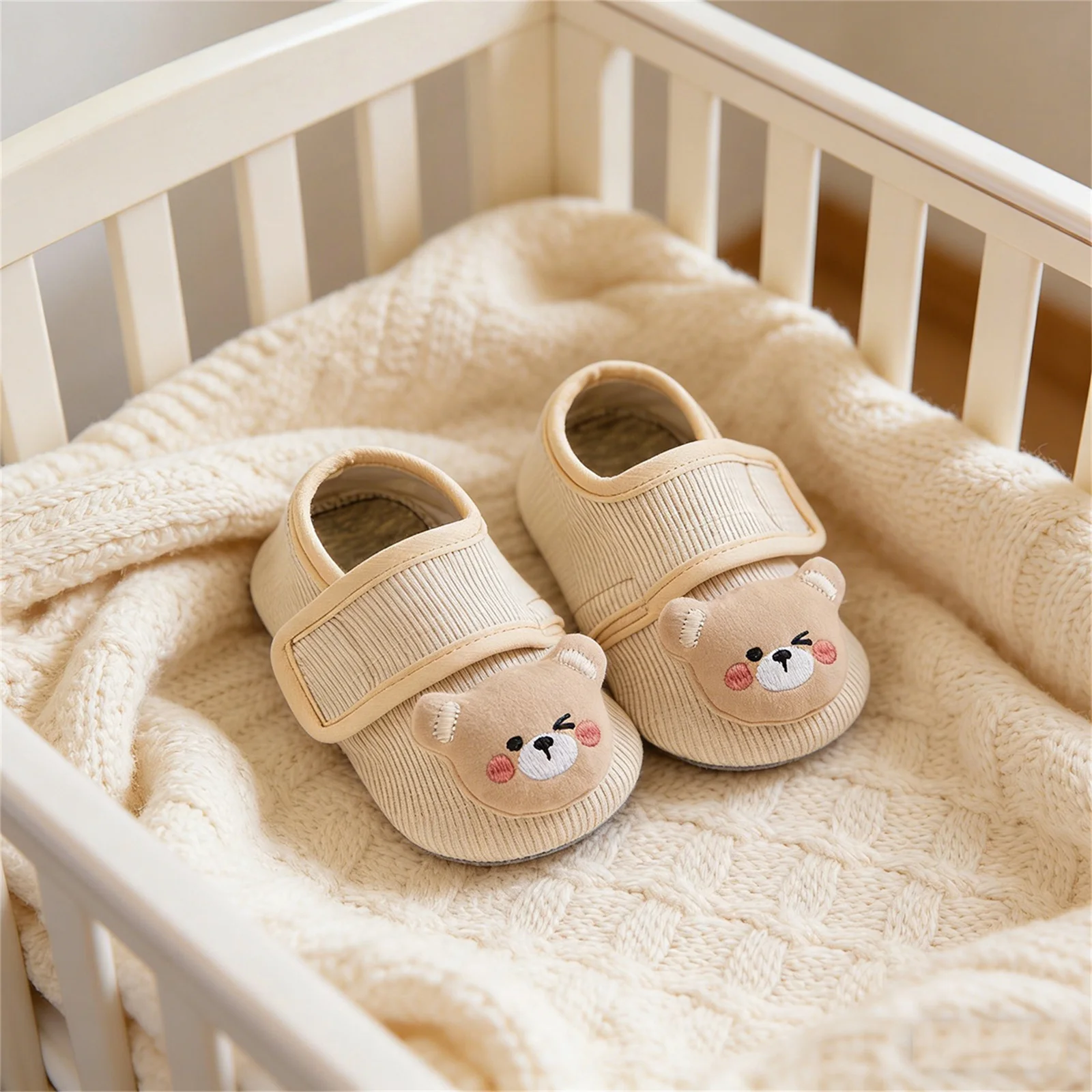 

Toddler Baby Boy Girl Walking Shoes Fashionable Cartoon Decor Comfortable Non Slip Crib Shoes