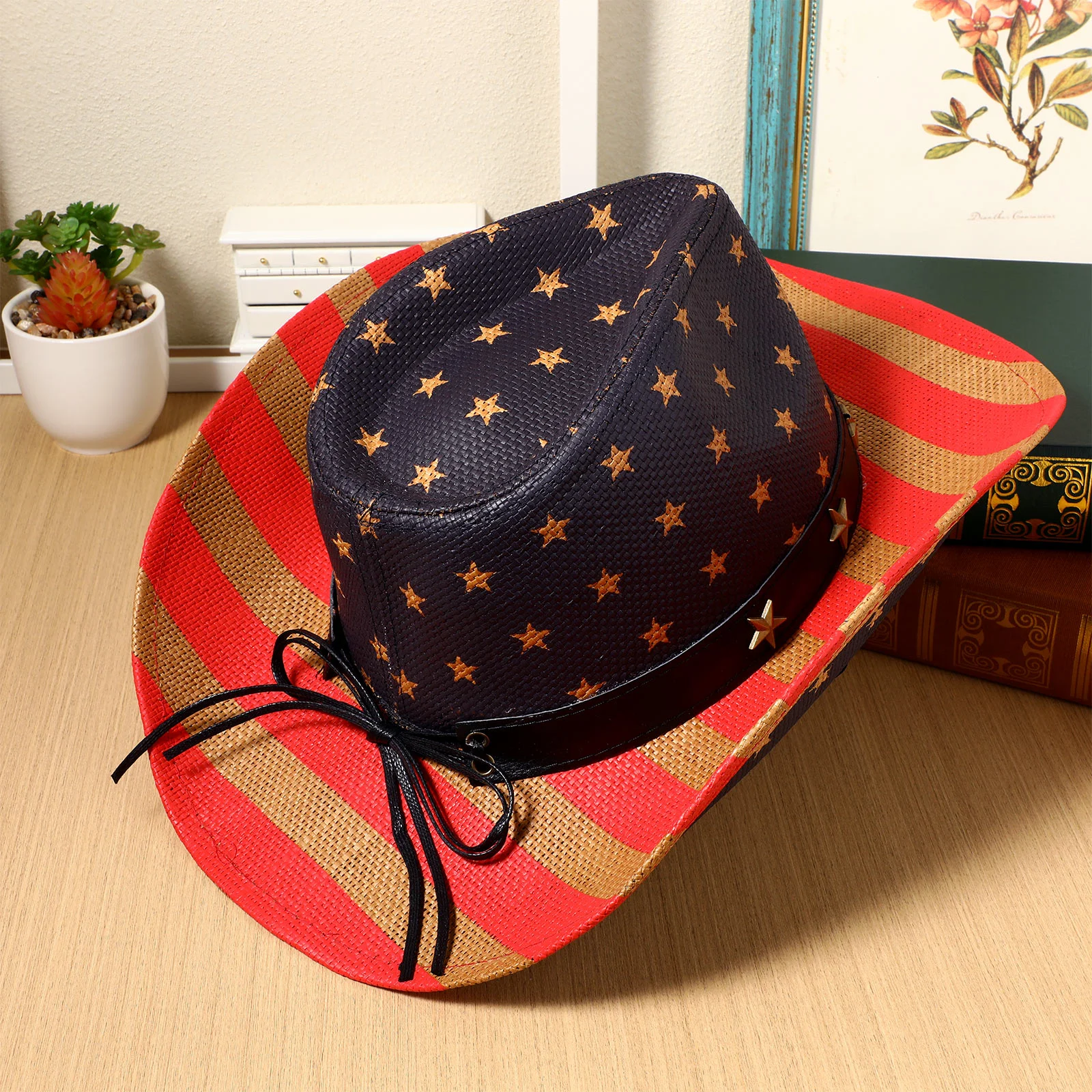 American Western Cowboy Hat Visor Hats for Women Flag Independence Day Mexican Decoration