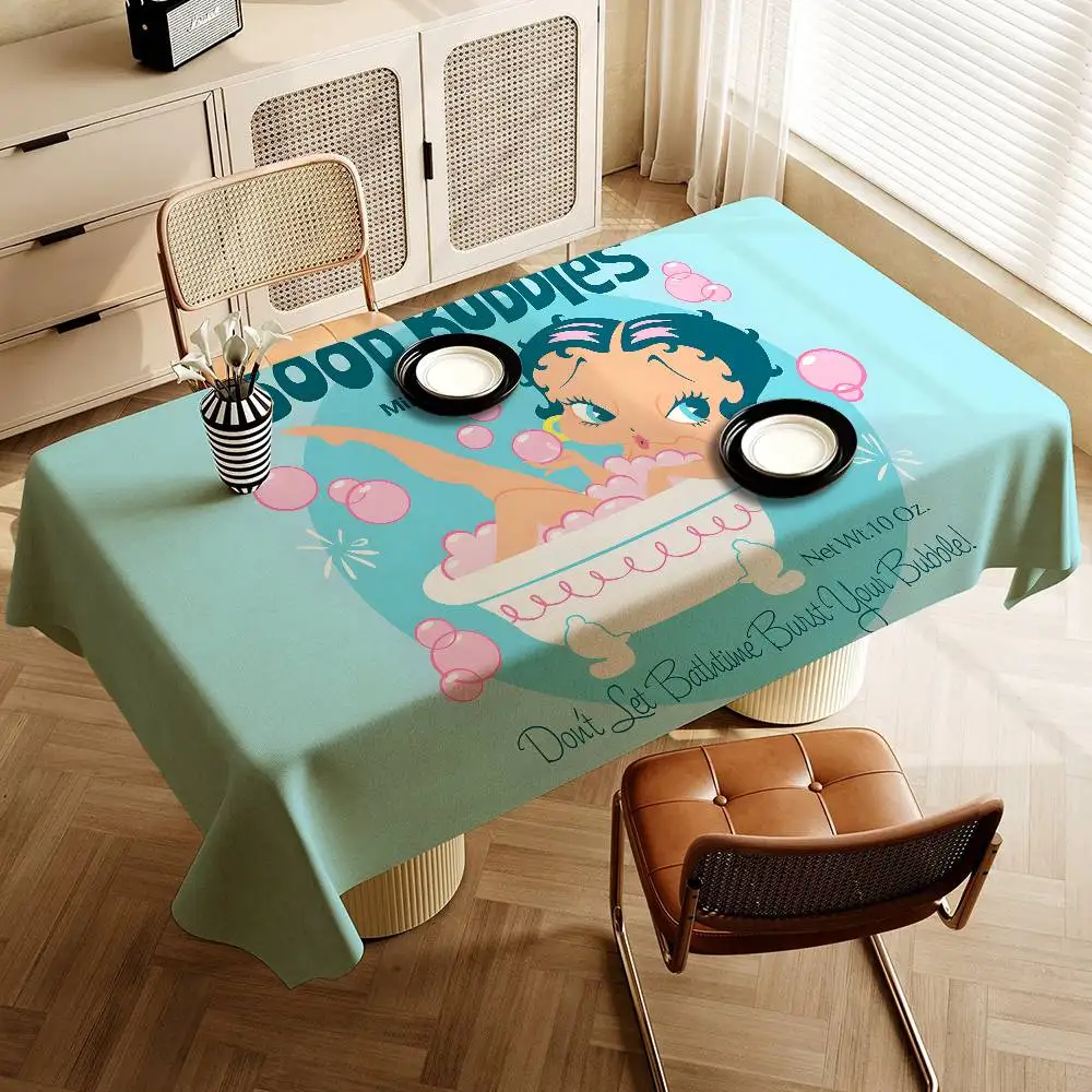 B-Betty-Cute-B-Boop-s Washable TableCloth For Wedding Party Dining Banquet Decoration Luxuriou Table Table Protector Cloth
