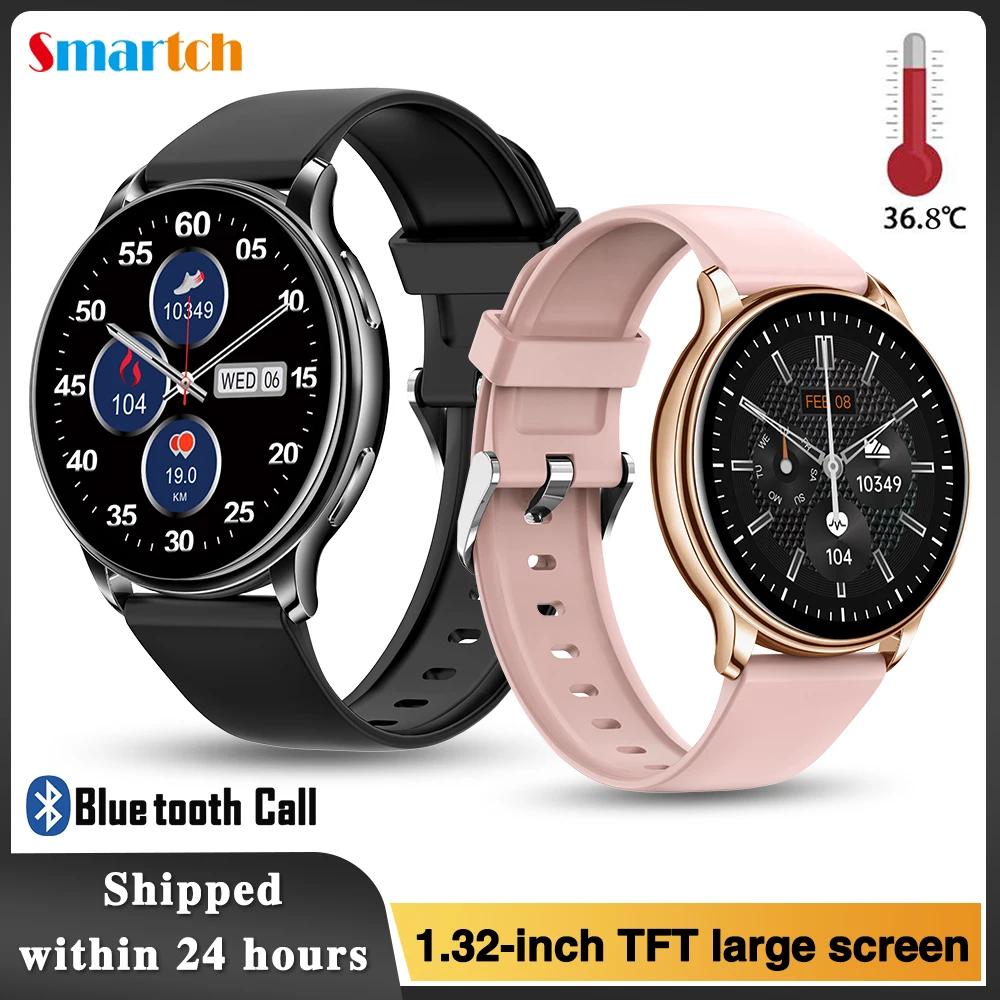 

BT Call Smart Watches Men Women Body Temperature Health Blood Oxygen Monitoring Sport Fitness Smartwatch 360*360 For IOS Android