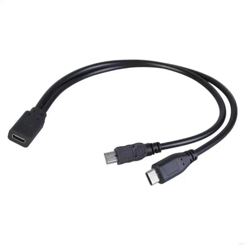 

62CD USB C Женский до мини -USB+тип C Мужской зарядный адаптер удлинителя кабеля