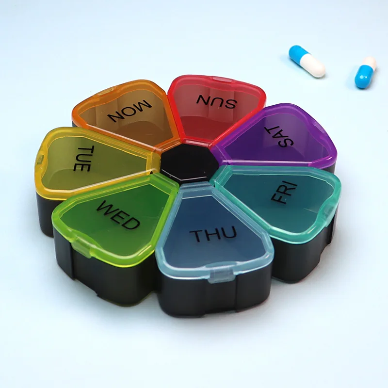 7 days Pill Organizer Portable Travel Pill Box Dispenser Medicine case Plastic Storage box