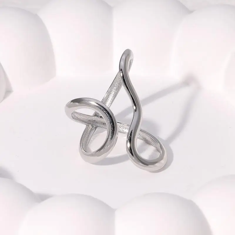 Simple Vintage Geometry Rings Exaggerated Gold Silver Color Open Ring for Women Girl Fashion Party Metal Adjustable Jewelry Gift