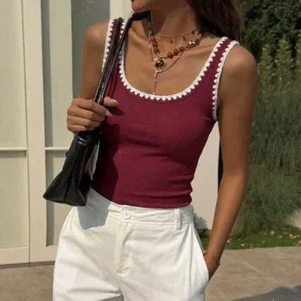 2026 New Knitted Sling Vest for Women with Sleeveless Sills Inside