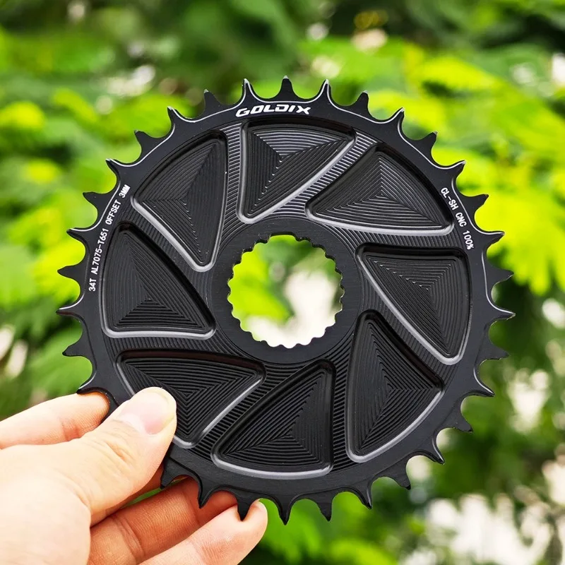 

Прямая зубчатая ведущая звездочка для горного велосипеда с положительным и отрицательным расположением зубьев, закрытая, с вылетом 3 мм