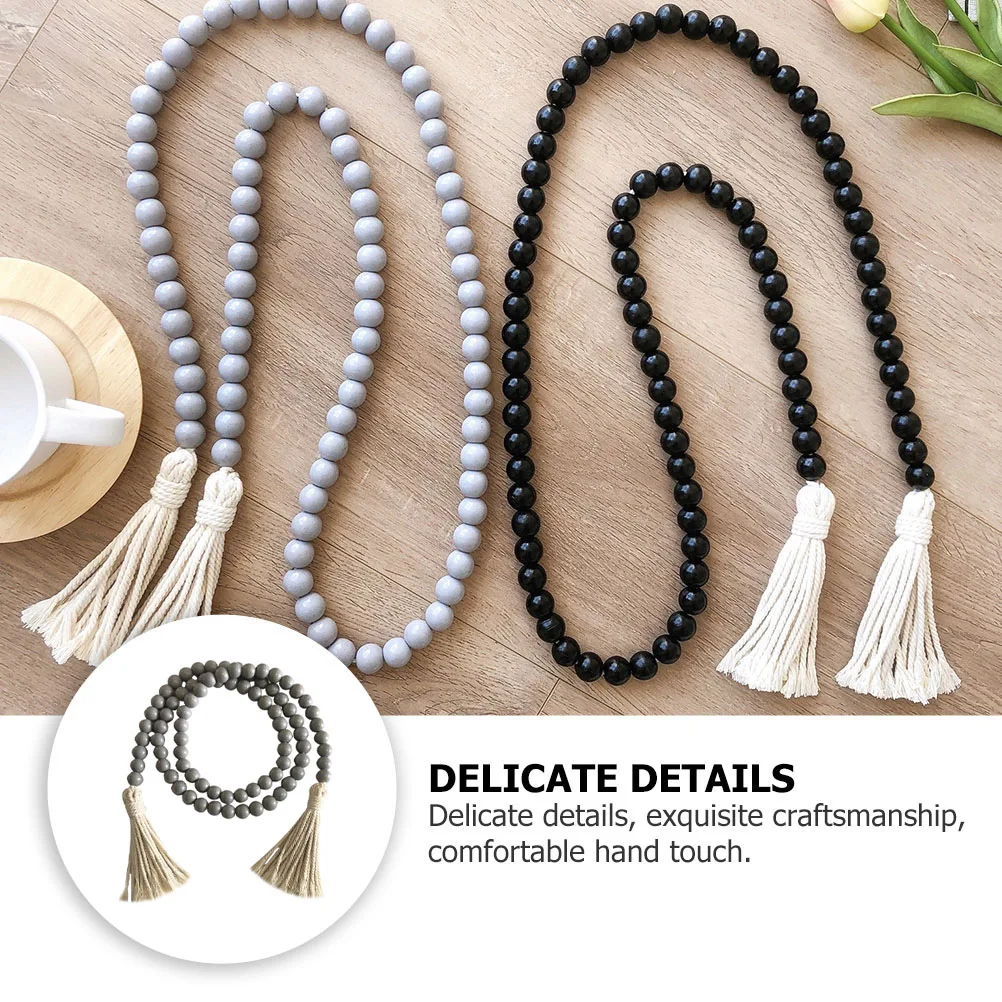 

Wooden Bead Hemp Rope Wall Decor Craft Pendant Home Scene nament Nordic Style Hanging Decoration Reusable Simple Structure