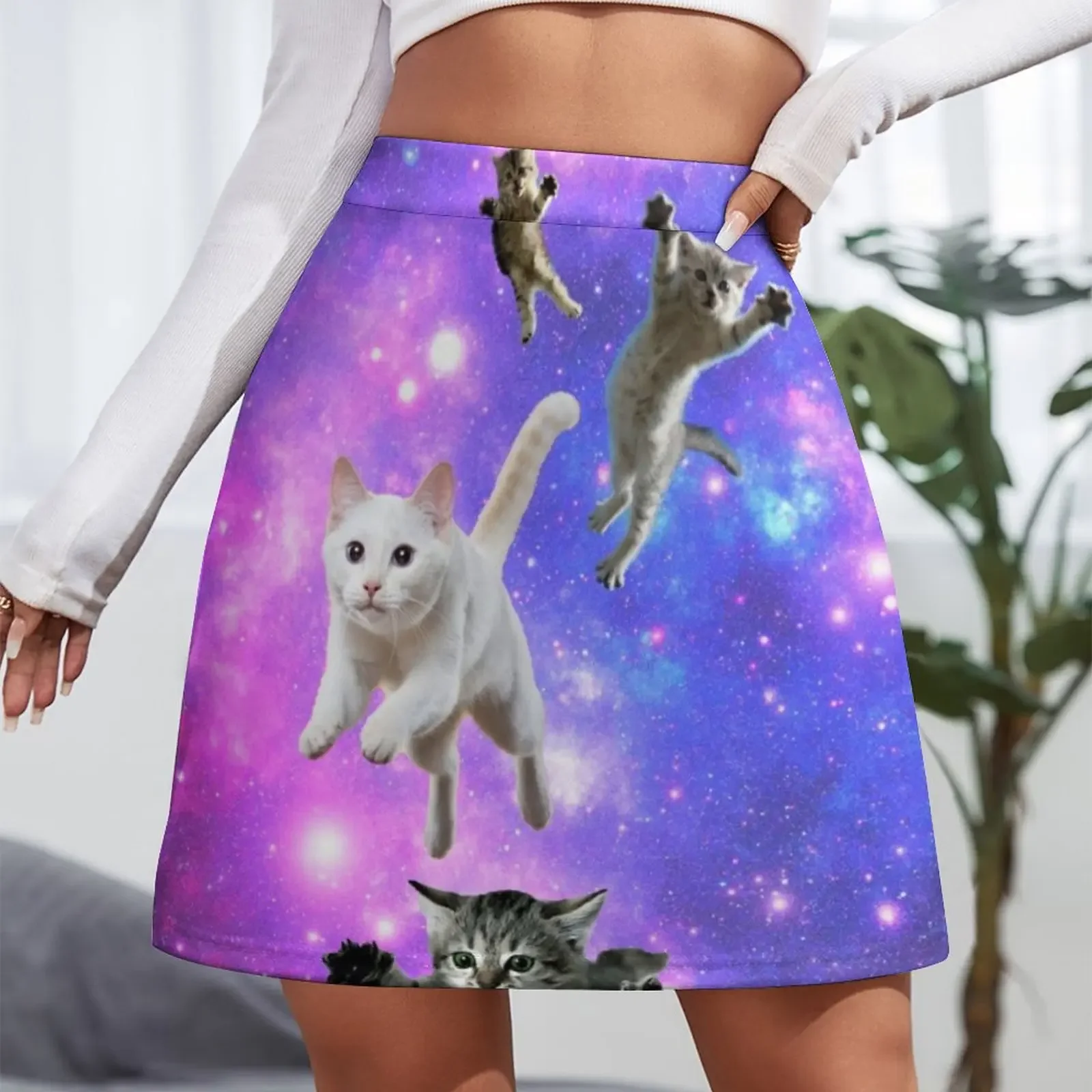 Kucing di Luar Angkasa! Rok Mini Rok midi untuk wanita klub malam wanita