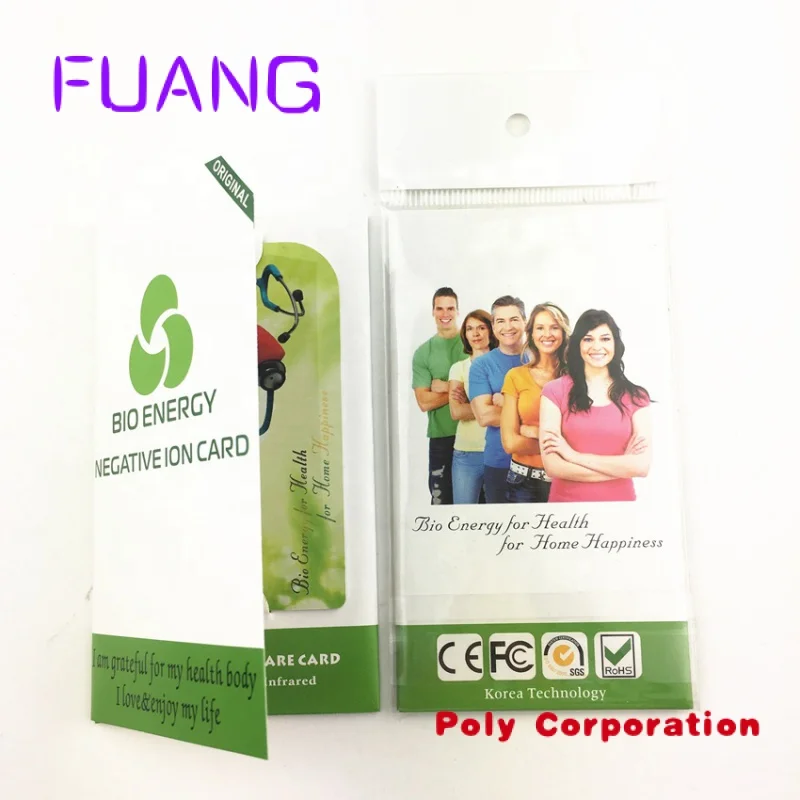 Custom  OEM/LOGO Bio energy FIR Anti radiation negative ions card quantum energy saving card with oppbag and instruction manual