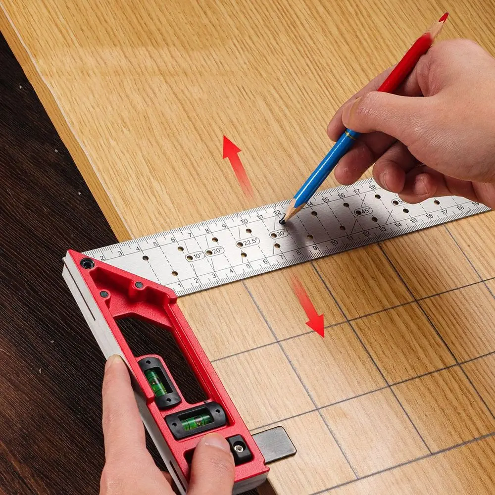 Quick-positioning Woodworking Angle Ruler High-precision L-shaped Right Angle Ruler Multi-angle Stainless Steel Measuring Ruler