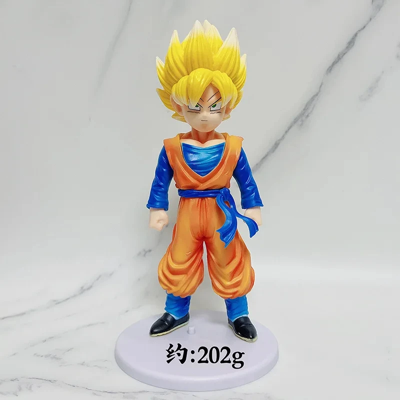 4Pcs/Set Middle Size Dragon Ball Anime Figure Super Saiyan Son Goku Torankusu Trunks Goten Action Figurine Model 18-20cm