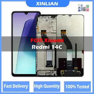 Bilashmart BackShell LCD Xiaomi Redmi 14C 2411DRN47C LCD Display Touch Panel Screen Assembly Redmi14C LCD Replacement With Frame