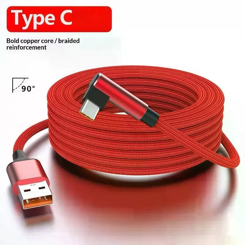 1 Uds USB-A a TYPE-C datos de codo 480Mbps 1/1, 5/2 metros PD 60W 6A Cable de carga rápida para accesorios de teléfono