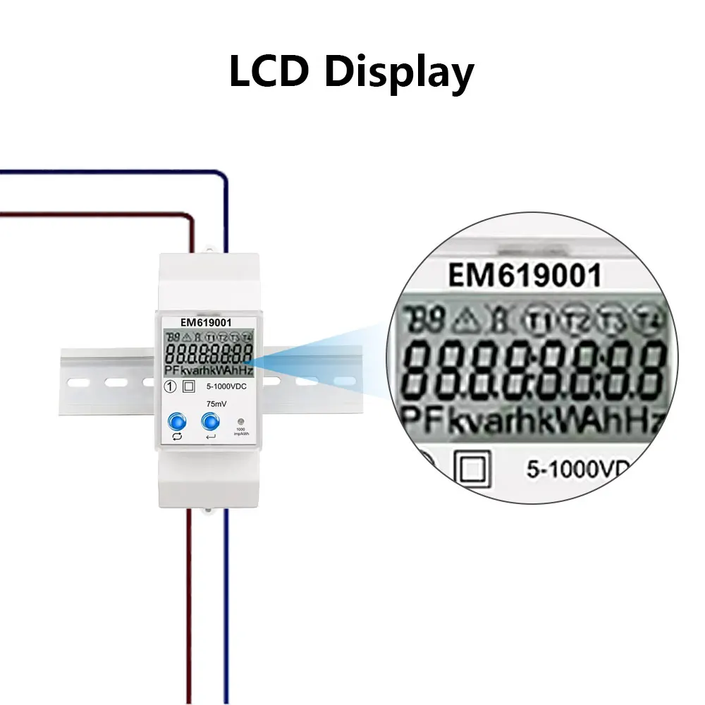 Imagem -03 - Medidor de Energia dc Bidirecional ev dc Carregador Rápido Multi-protocolo Em619001 250a 1000v Trilho Din Rs485