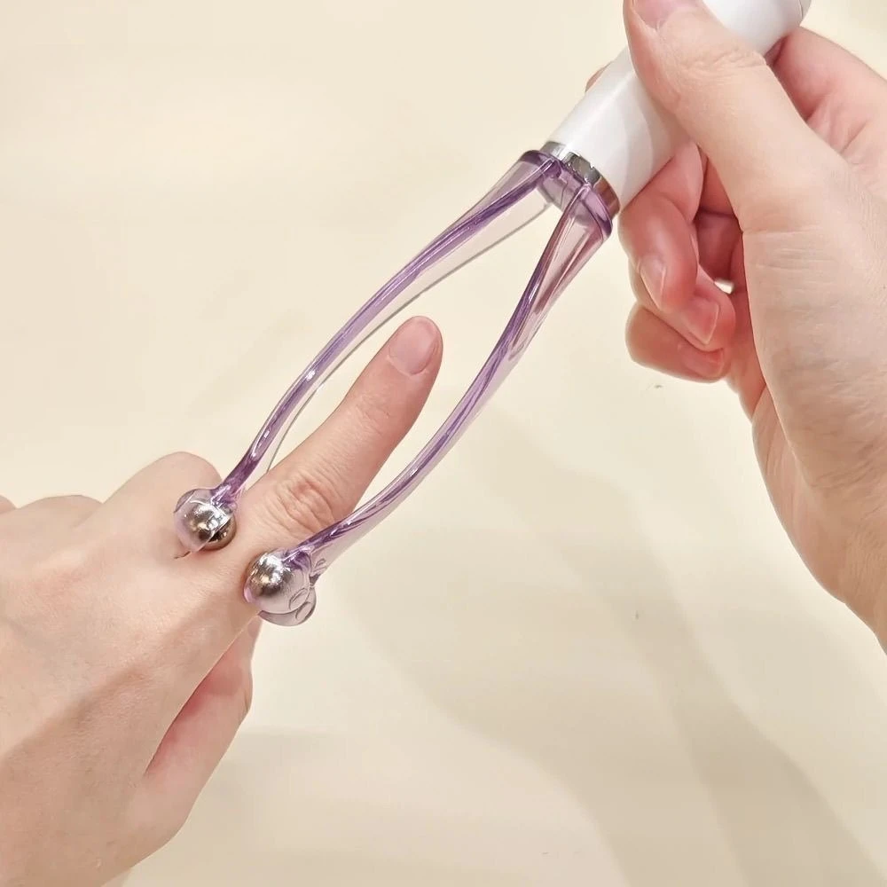 1개 휴대용 손가락 마사지기 더블 헤드 손 관절 지압 마사지 5구슬 이완 손가락 피로 해소 건강 관리 도구