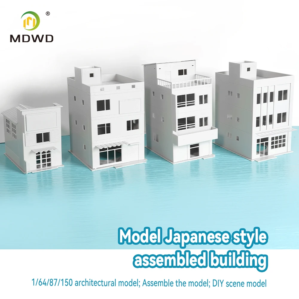 1:64 Building Blocks Model Kit Japanese Architecture Diorama Miniature House Display Case Model Building Kits Set