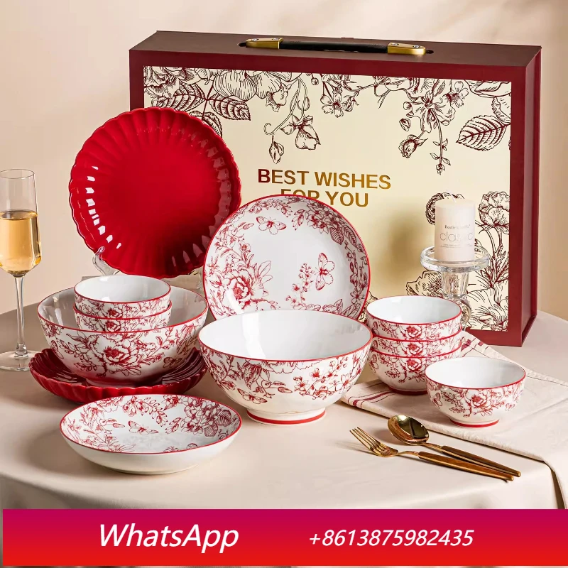 

LMM bowls, wedding housewarming gifts, underglaze colored dishes, plates and chopsticks set for home use