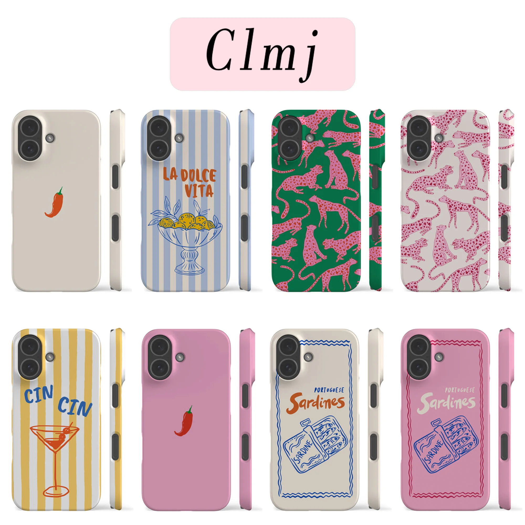 Funda de Lujo Clmj Lemon Dolce Vita para iPhone 17 16e 16 15 14 13 12 11 X XS XR XSMAX 7 8 Air ProMax Plus, Doble Capa