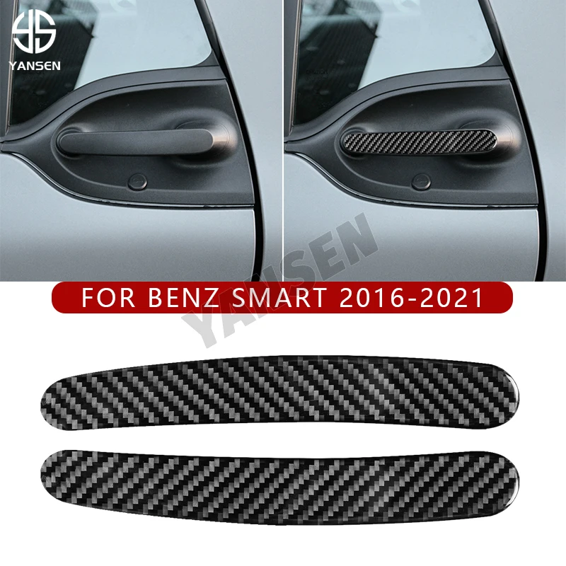 

Car Exterior Door Handles Panel Carbon Fiber Sticker For Benz Smart 453 Fortwo 2016-2021 Auto Interior Accessories