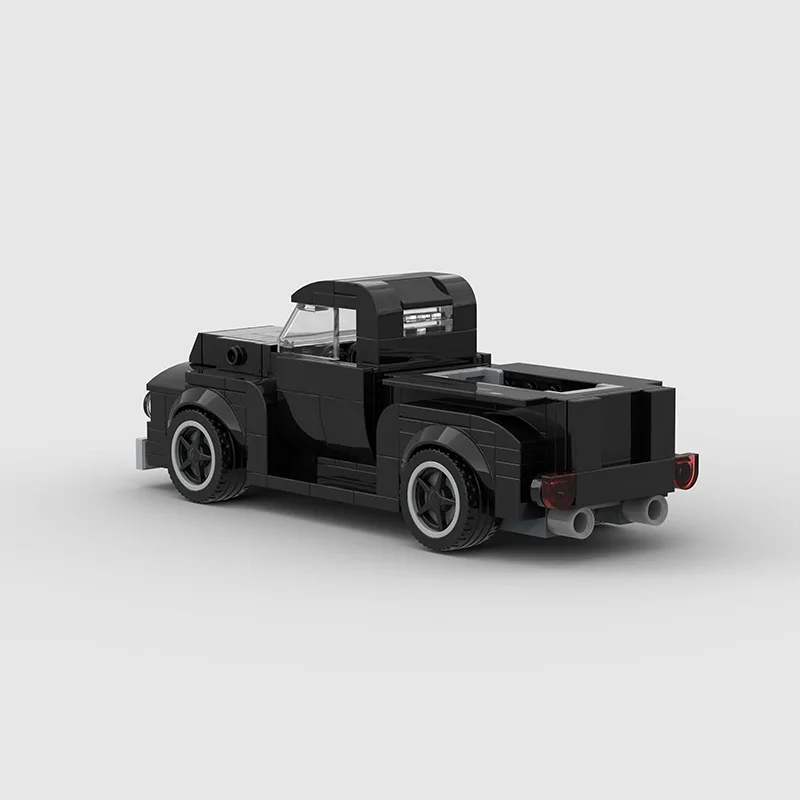 MOC Black Classic Ram Pickup Truck, City Off-Road Car Assembly Building Blocks Educational Toy, Age 6+ Years, Gift for Kids