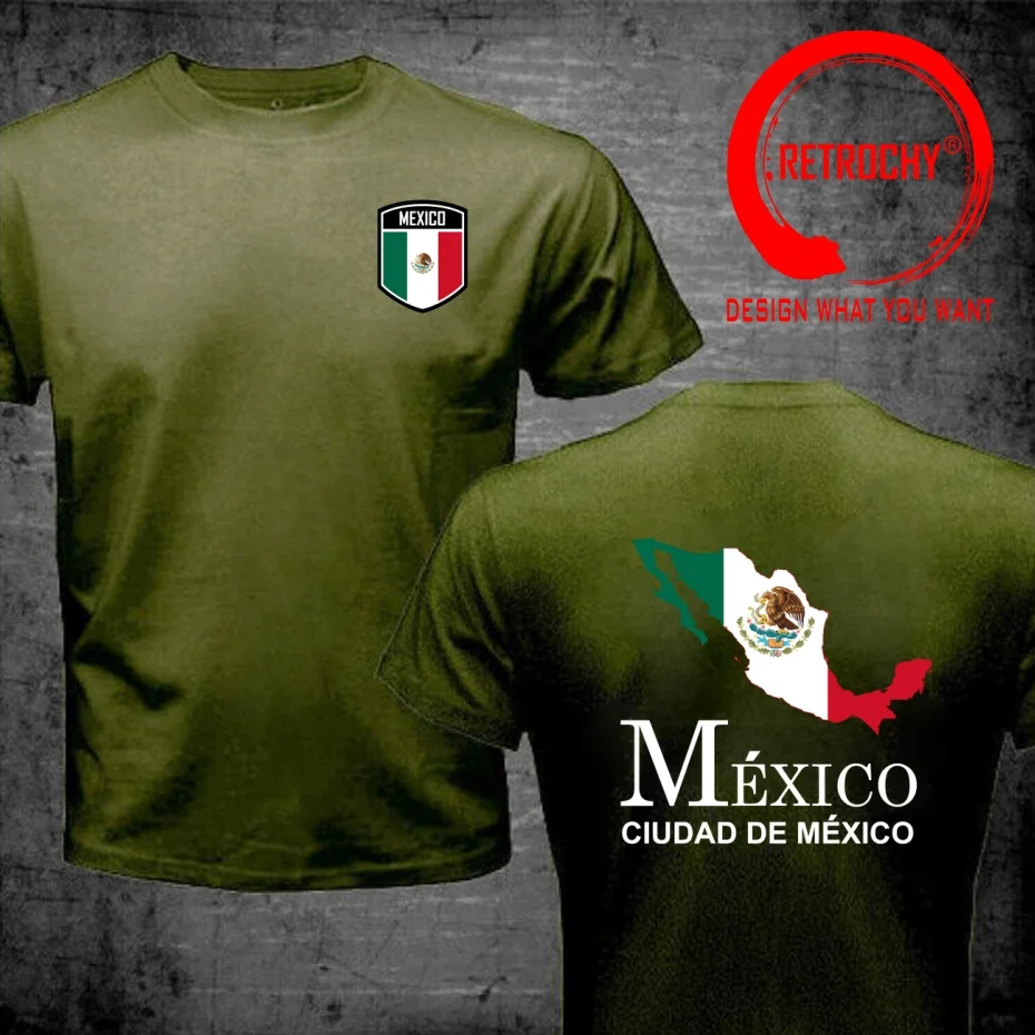 Funny Design Mexico Flag Map  Shirt Men Fashion Trendy Casual Clothing Stylish Tops Tee Shirt Leisure Tshirt Men's T-Shirt