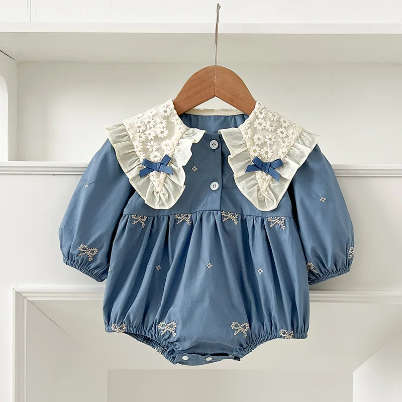 verao-infantil-floral-bordado-turn-dowm-colarinho-bolha-manga-curta-retro-macacao-2025-novas-meninas-roupas-de-bebe
