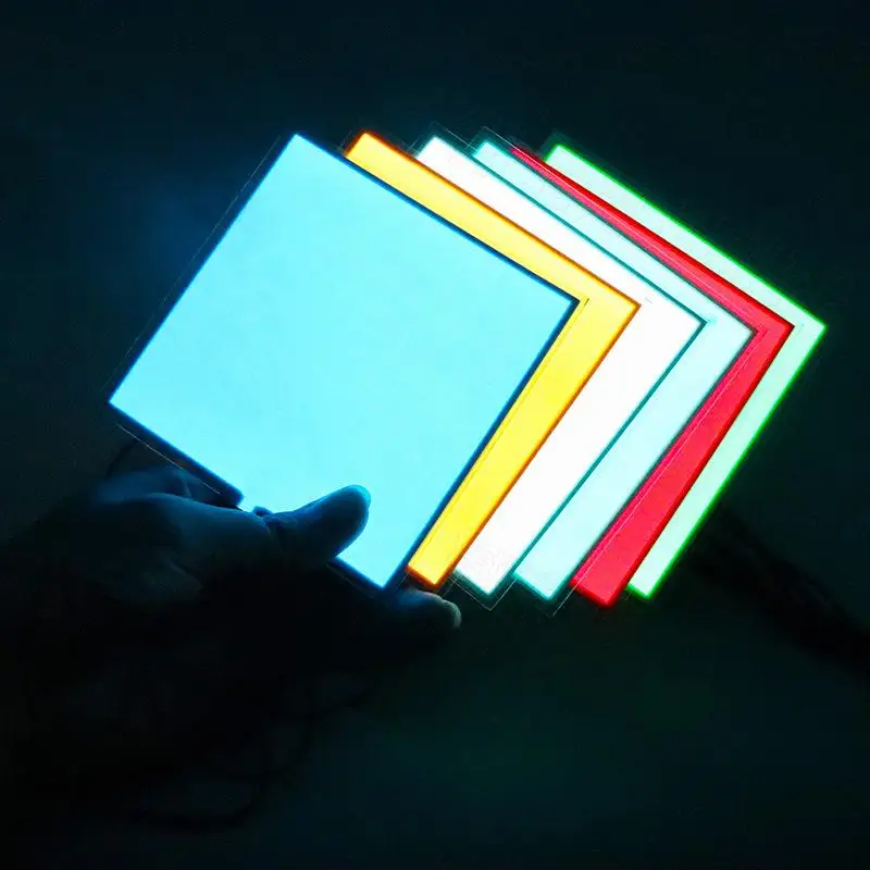10*10cm 12V EL Flexible Electroluminescent Cold Light Source Cuttable DIY Luminous Frame Backlight Model Environmental Source