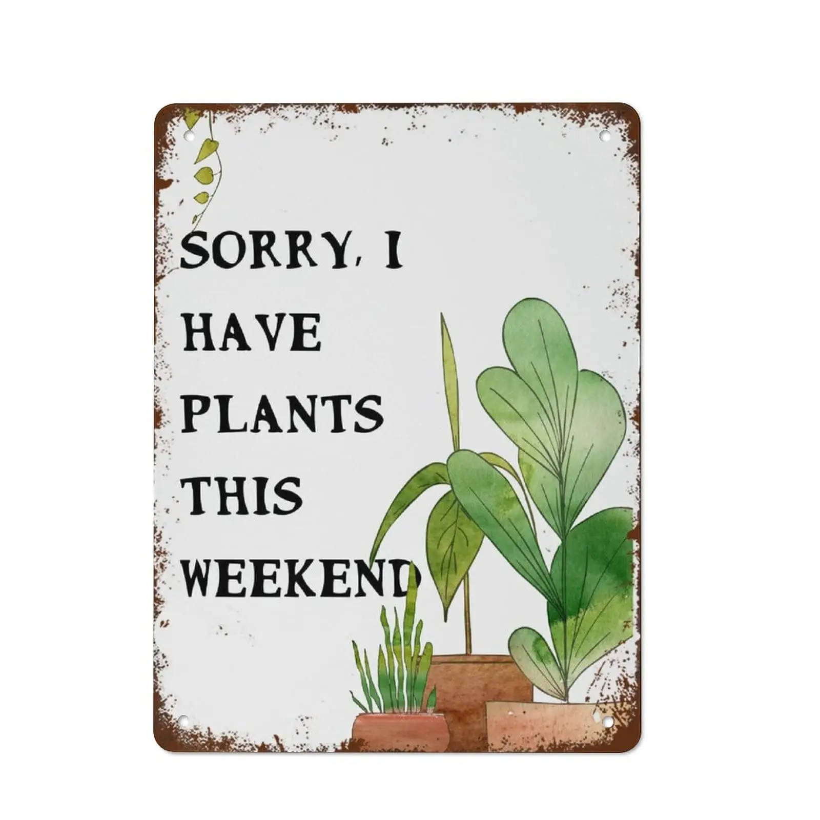 Plantaholic Funny Wall Art Plant Lady Print Gift for Plant Lovers Plant Mom Plant Addict Gift for Mom Print Retro Garden Metal T