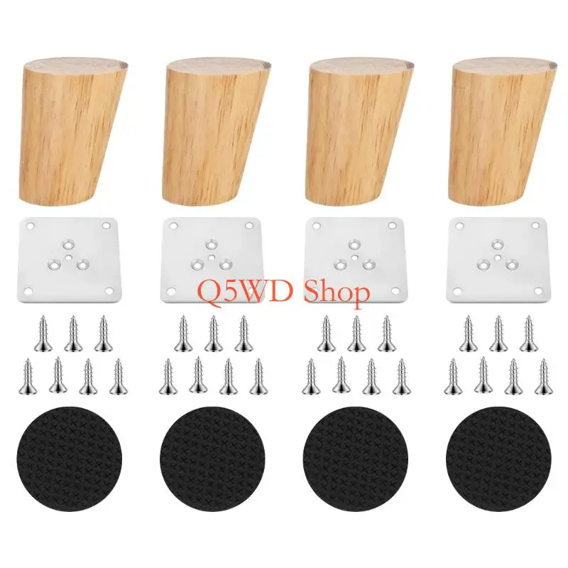 Q5WD Multipurpose Wooden Table Legs Anti Slip Base Durable Surfaces Treatments for Home