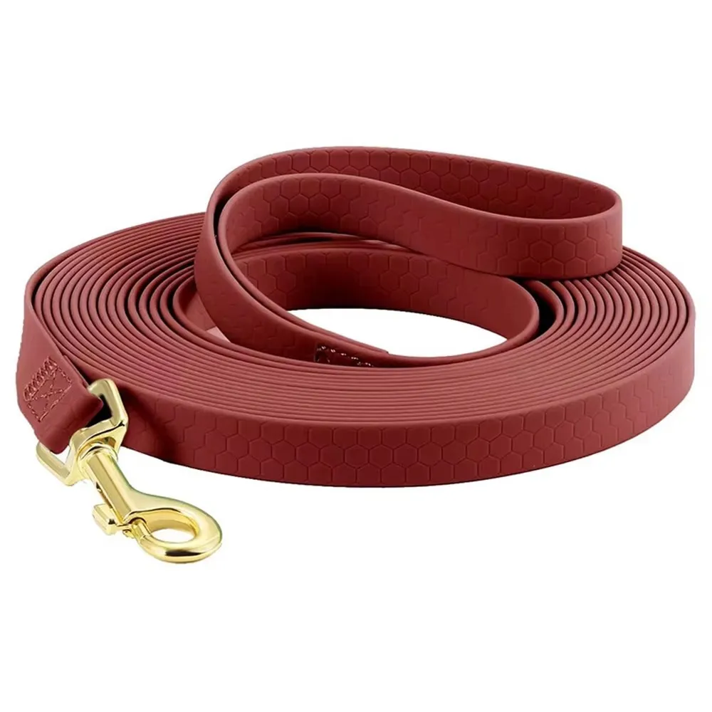 Laisse pour chien imperméable en pvc texturé avec boucle dorée_voghion.com