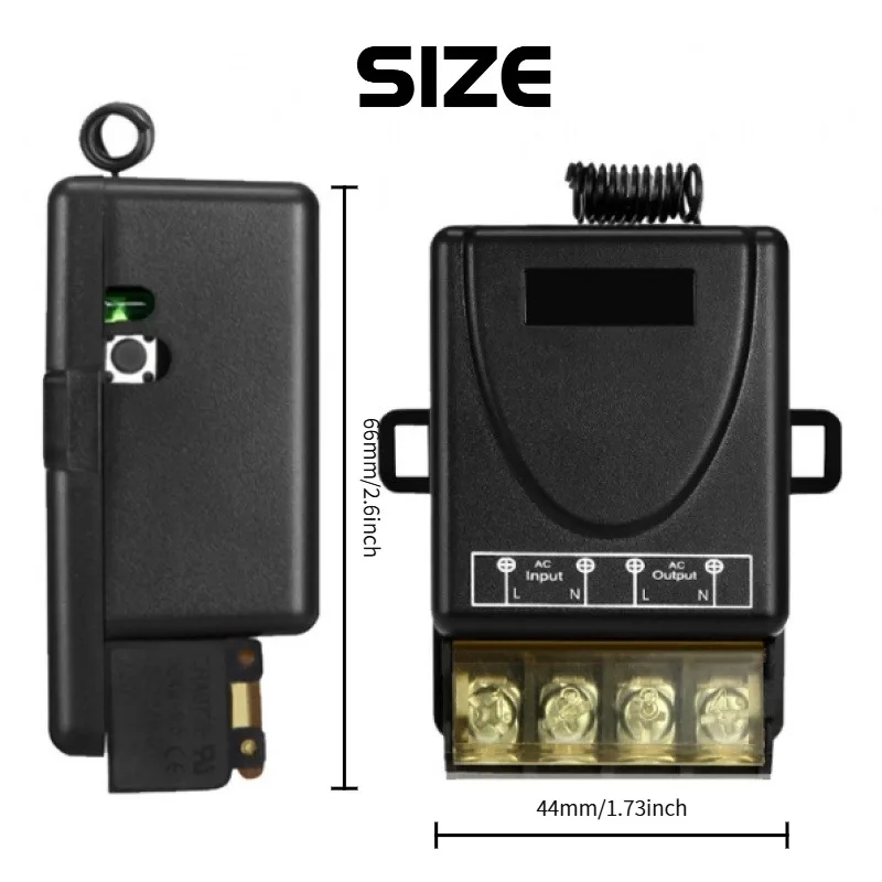 AC 220V 30A 1-Channel 433MHz Wireless Remote Control Switch RF Relay Receiver On/Off Transmitter for Garage Door