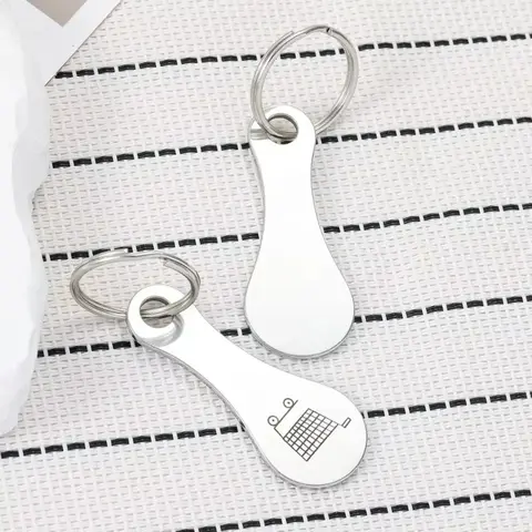 Metal Shopping Cart Tokens Trolley Token Key Ring Decorative Keychain Multipurpose Shopping Portable Home Outdoor Accessories