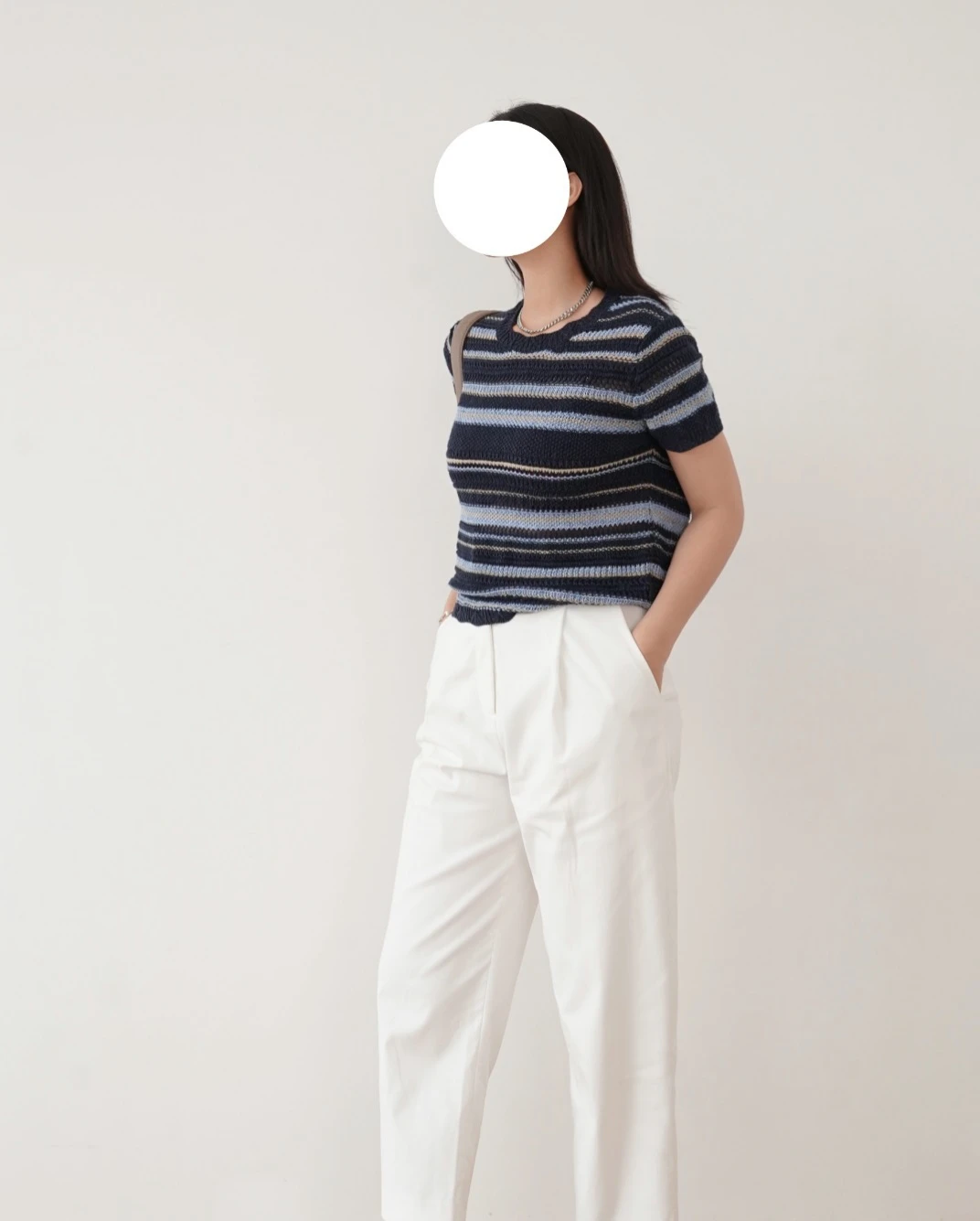 

Slimming Loose Knitted Mesh T-Shirt Linen Short Sleeve Hollow out round Neck Summer Women's Fashion Small Fragrance Style