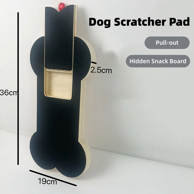 Wooden Dog Nail Scratch Board with Pull out Trim Pad Built-In Treat Box Sandpaper Scratcher Puppy Claw Filing Paw Grooming Tool - view 6