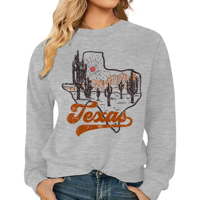 Moletons gráficos vintage do Texas para mulheres, camisa com capuz, moletons Boho, espírito Gálatas, cacto do deserto, ocidental