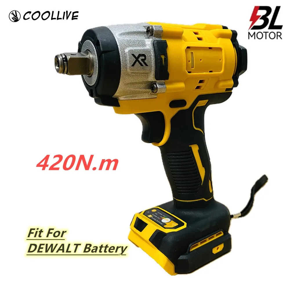 

Бесщеточный ударный гайковерт 420 Нм | Электрическая отвертка и дрель 1/2 дюйма, электроинструмент для авто/строительства, подходит для аккумулятора DeWALT 20 В