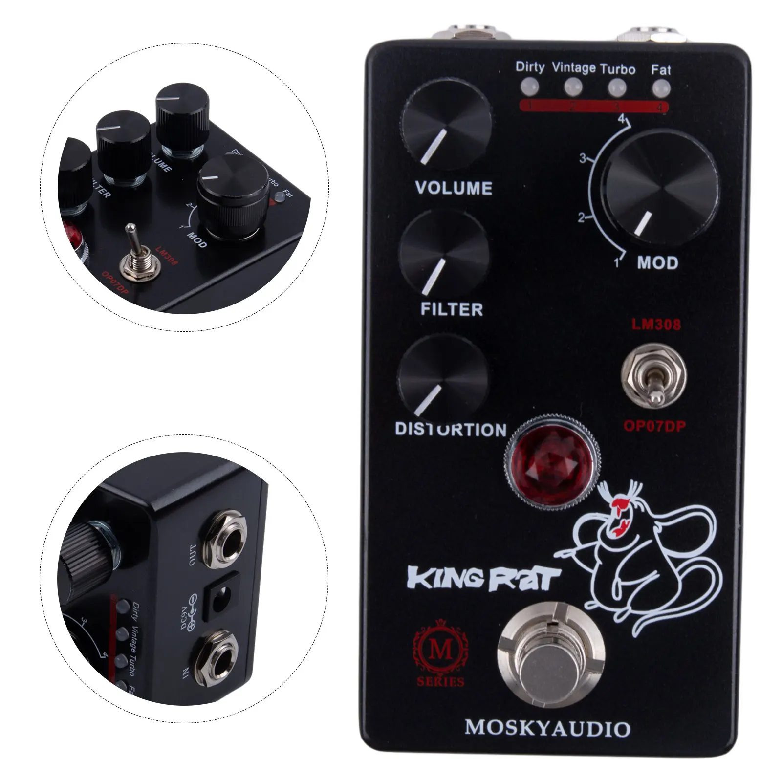 

Guitar Effects Pedal 100mA Volume 115* 64 *48mm 1pc Electric Guitar Filter Mosky King Rat Effects Pedal Useful