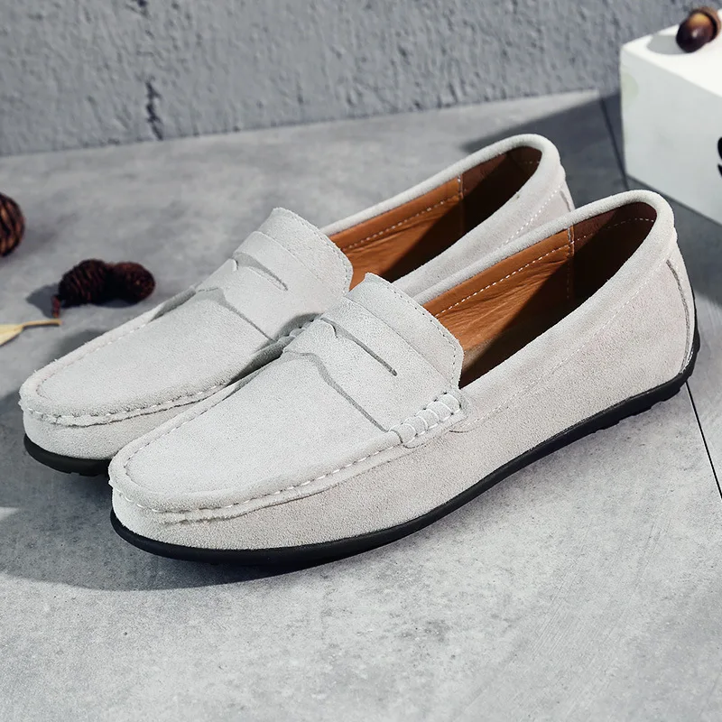 Men's Peas Shoes New Autumn Leisure Real Leather Business Casual Shoes Korean Fashion Lazy Shoes EUR 39-46 Zapatillas De Deporte