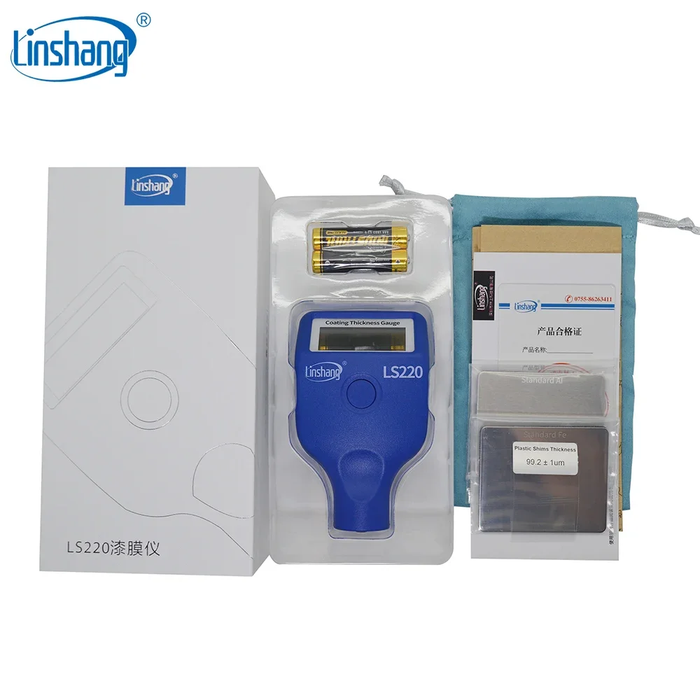 Paint Coating Thickness Tester 0-2000μm 0.1μm Fe NFe Probe Gauge LS220 for Auto Car  Film   -20℃ LCD Screen