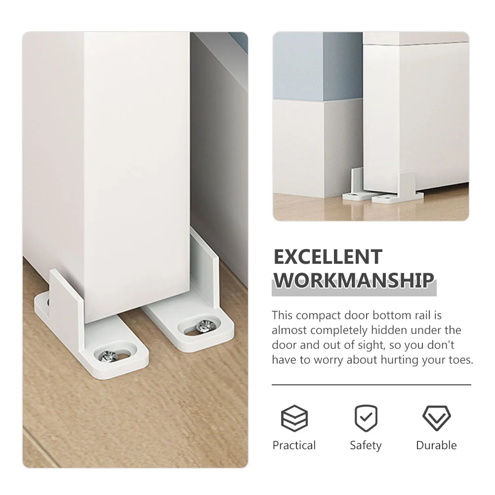 4 Sets Barn Door Swing Stop Roller Guide Sliding Bottom Floor Mount Guides Stopper Track