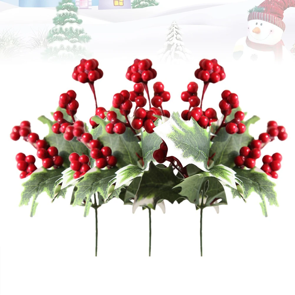 

3 Pcs Artificial Flower Decoration Berries Simulation Bouquet Winter Room Berry