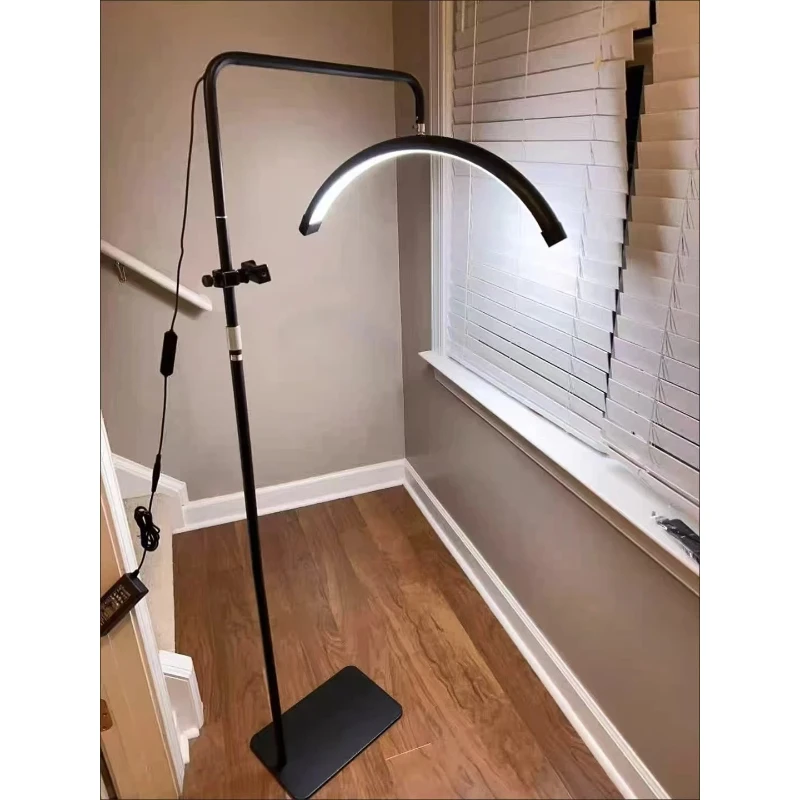 Minimalist Floor Lights Half-Moon LED Standing Lamps for Beauty Salon Makeup Live Stable Bedroom Lighting Fixture Home Decor