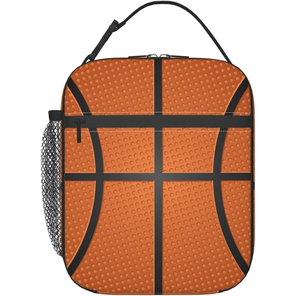 

Забавный баскетбольный мяч с текстурой, сумка для обеда, изолированный многоразовый ланч-бокс, сумка для обеда, ланч-бокс, портативные сумки Bento для мужчин и женщин