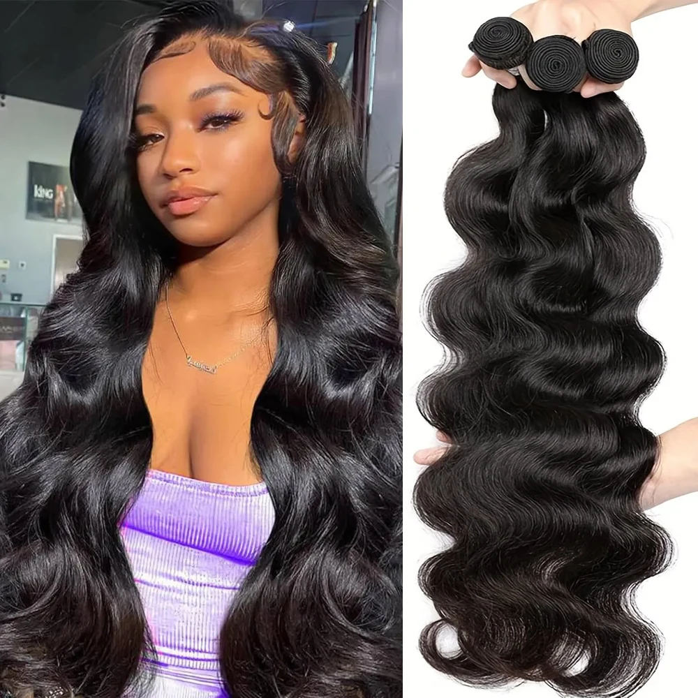 

Наборы волос Body Wave 16A, 32 дюйма, 100% натуральные бразильские необработанные человеческие волосы, волнистые и гладкие, для наращивания, для женщин
