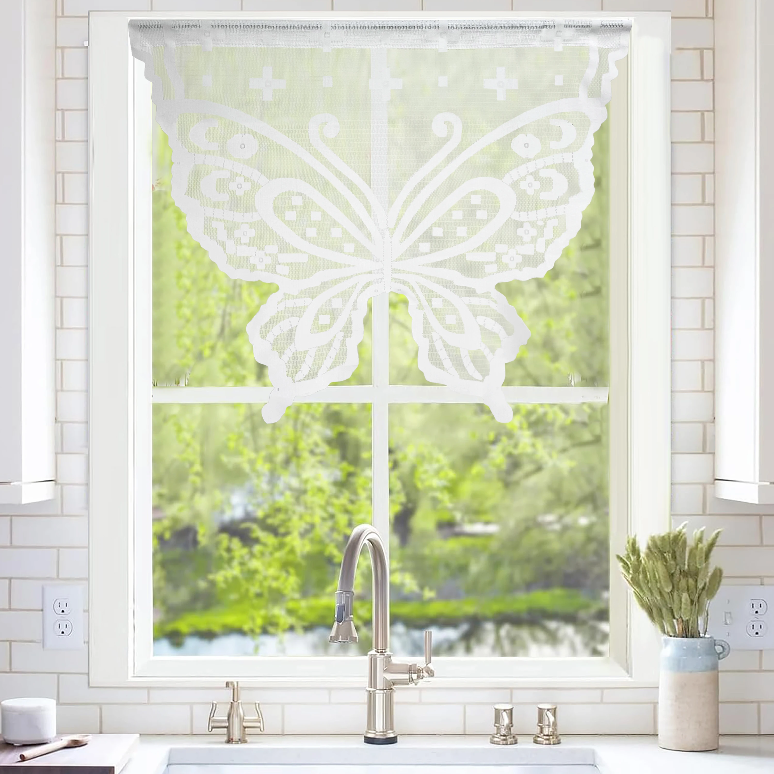 

Minimalist Butterfly Tulle Embroidered Interior Curtain Sheer Voile For Kitchen Bedroom Window Coffee Modern Home Decoration