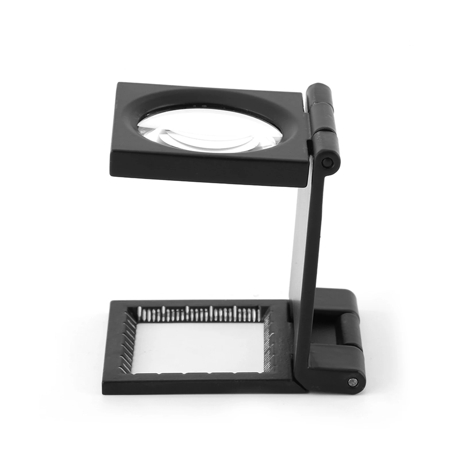 Folding Linen Tester 10x28mm Three Folding 10X Magnifier Zinc Alloy Magnifier Magnifying Glass with Scale Magnifier Loupe
