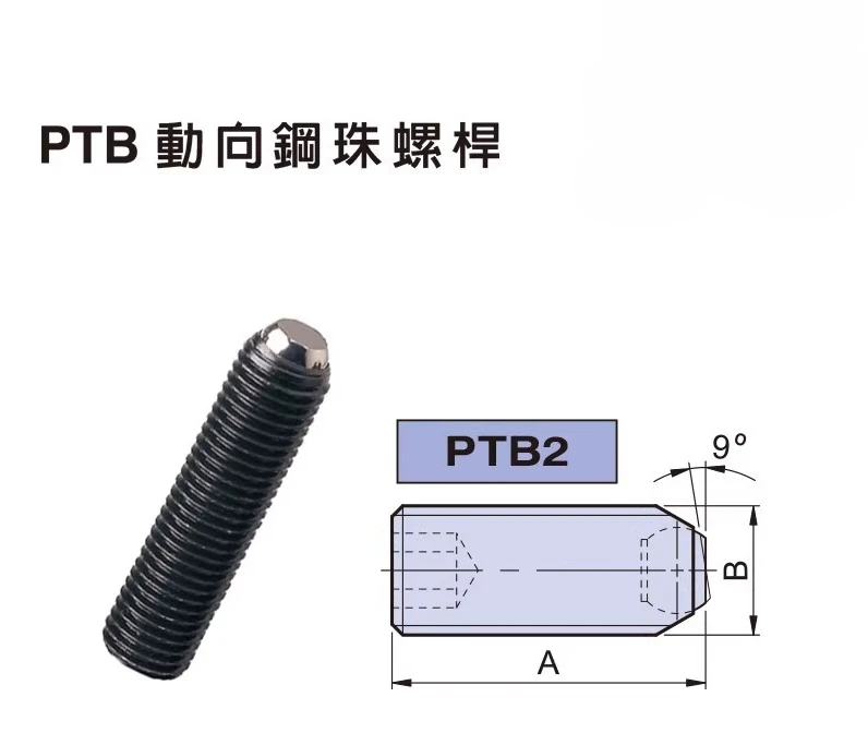 

PTB2-2106 Шарико-винт из динамической стали, нижняя шестиугольная форма конца