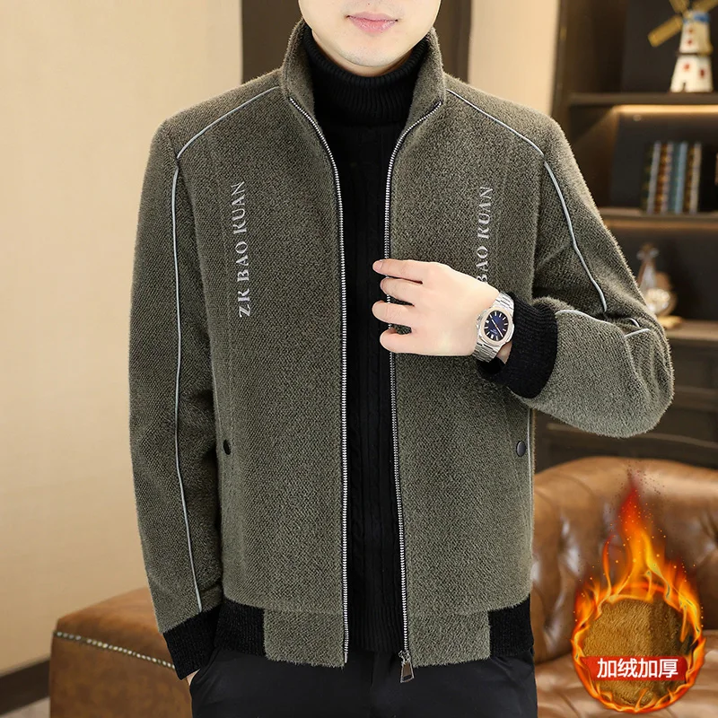 

High Quality Winter Woolen Jacket Men Thick Warm Velvet Casual Jacket Fashion Stand Collar Office Social Wool Blends Coats 2025