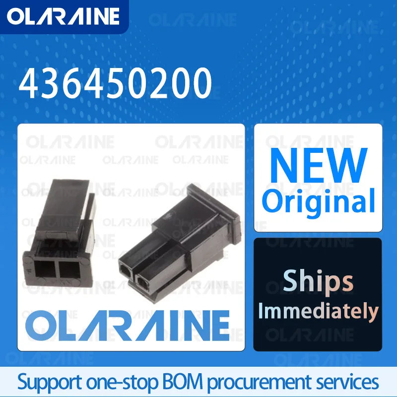 

50/200/500Pcs 436450200 100% brand new and original IC chip connector Headers and wire housings 2 Position Current 5 A