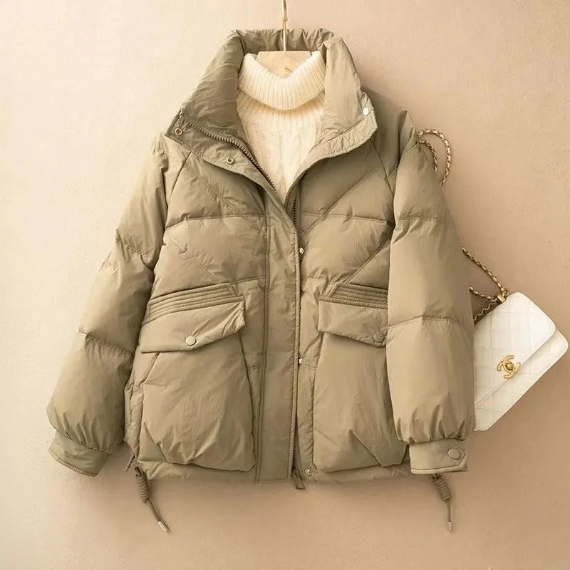 

2023 New Women's Winter Parka Warm Versatile Standing Collar Ladies Jacket Fashion Elegant Large Size Femme Outerwear 3XL